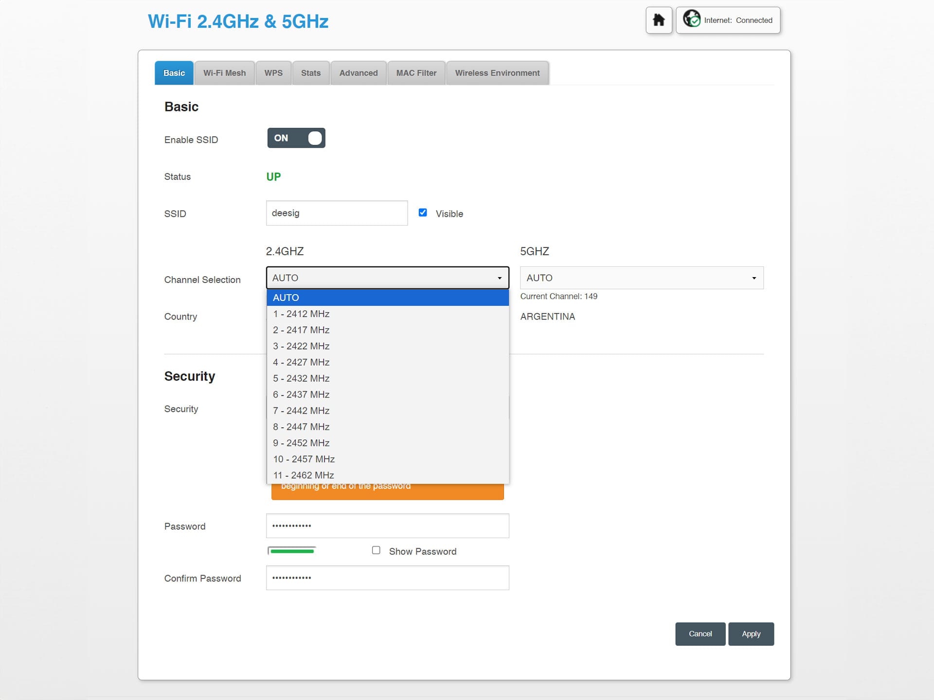 Configuración de los canales en una red WiFi